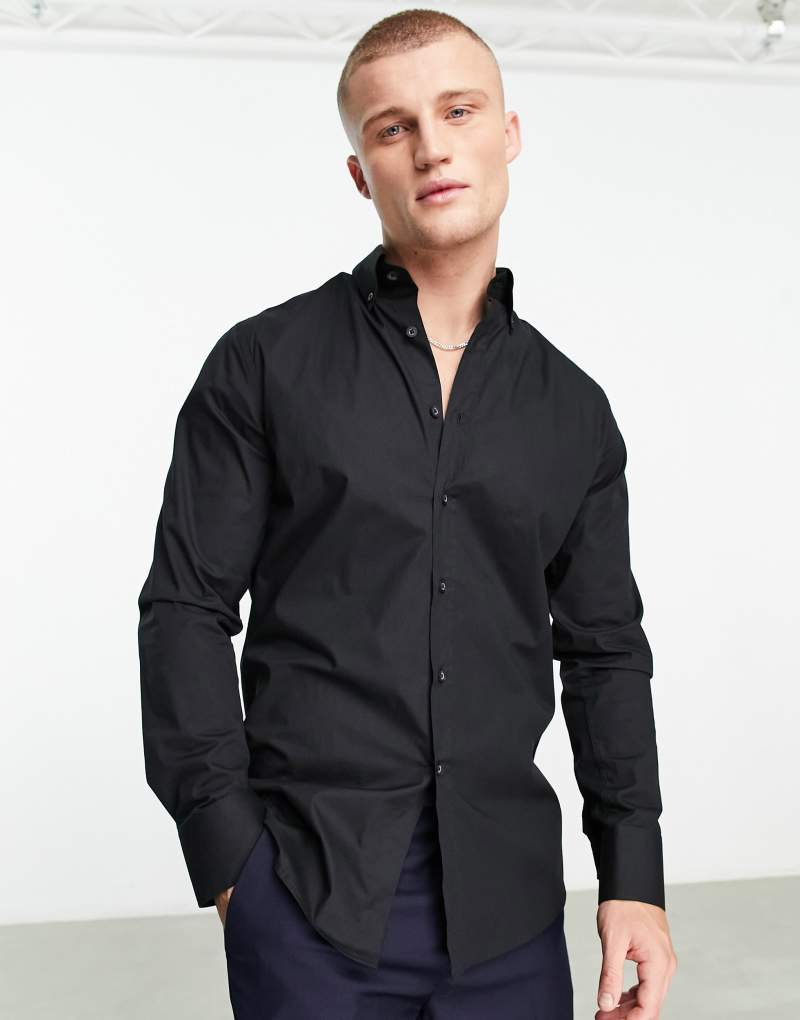 Мужская Футболка Shelby & Sons Chilwell Smart Shirt в черном цвете Shelby & Sons