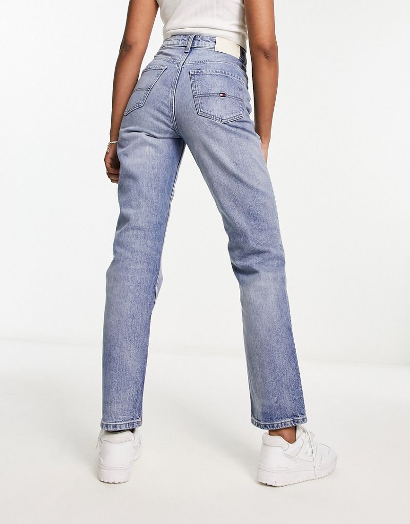 Классические прямые джинсы Tommy Hilfiger x Shawn Mendes с высокой талией в среднем оттенке Tommy Hilfiger