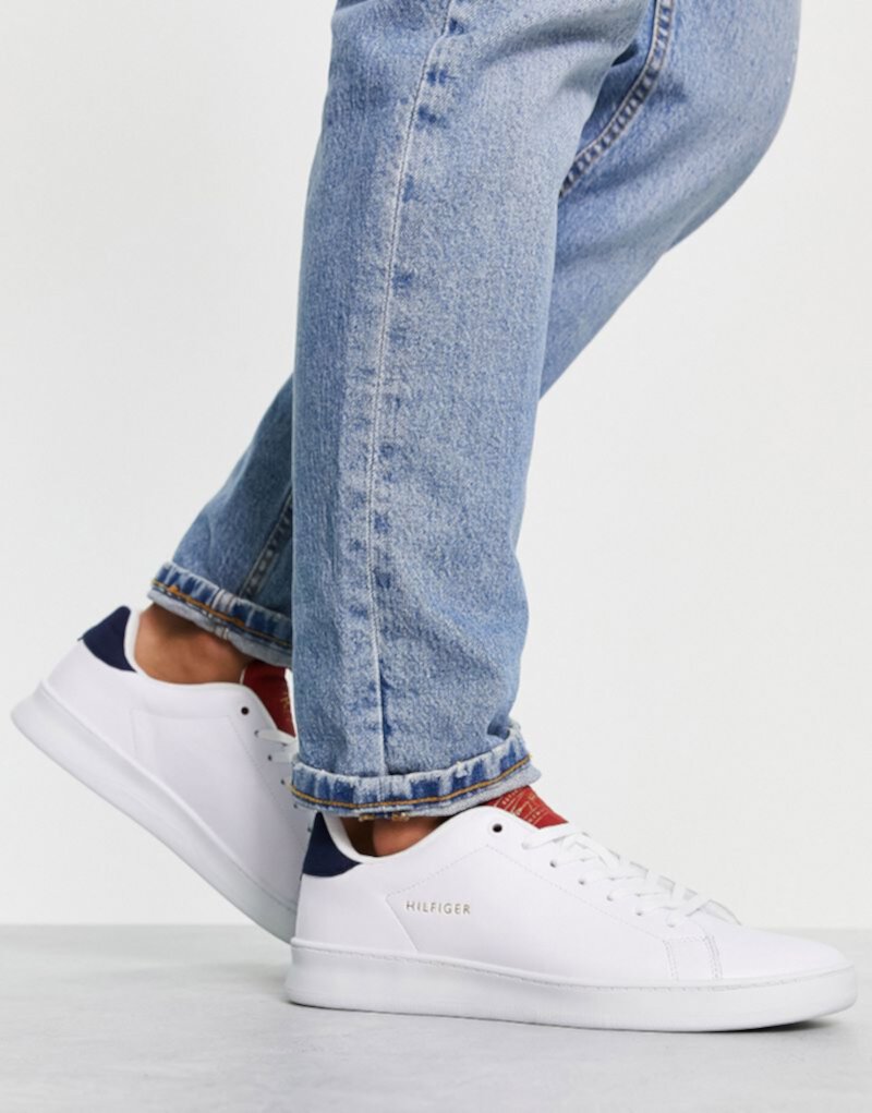 Белые кожаные кроссовки Tommy Hilfiger в стиле ретро Tommy Hilfiger