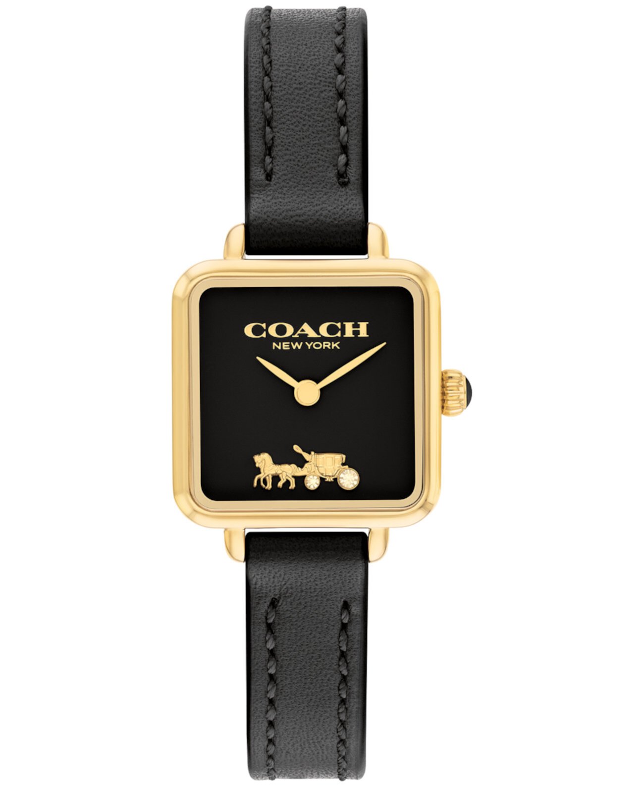 Смарт часы COACH Cass с черным кожаным ремешком, 22мм COACH