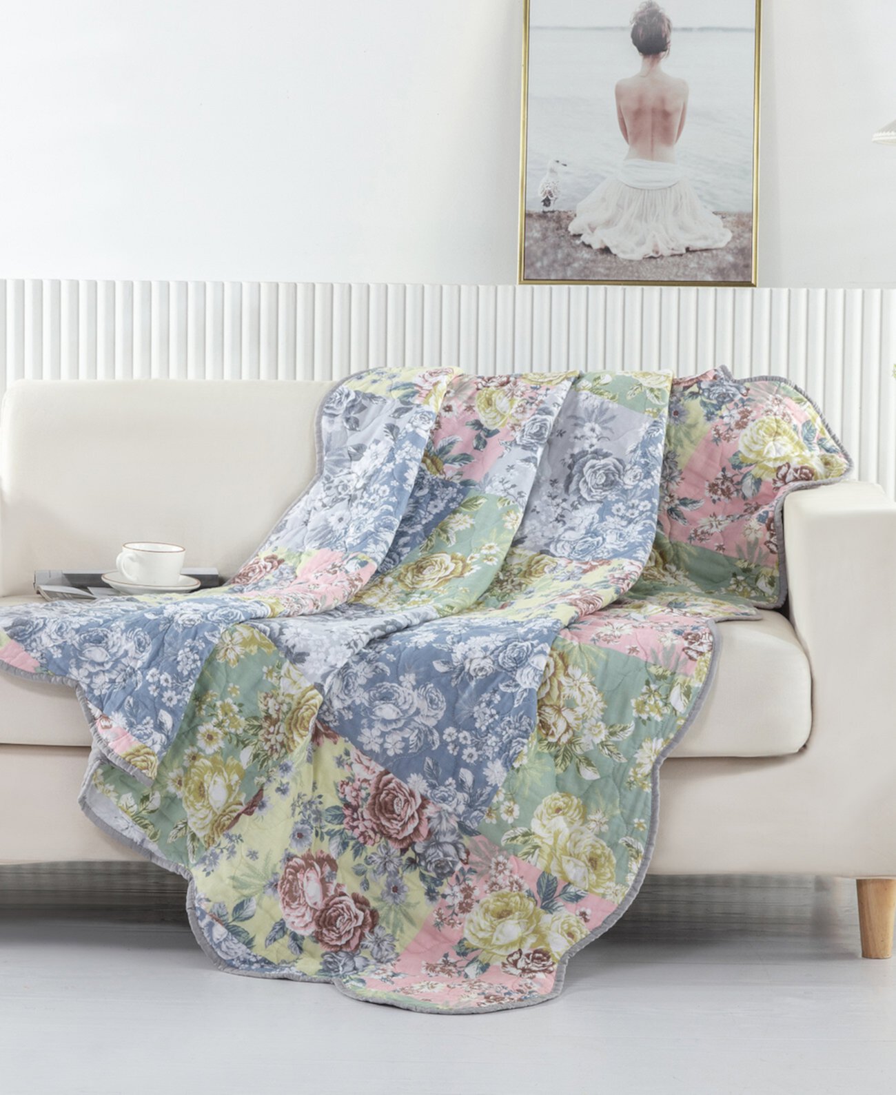 Покрывало «Эмма» с цветочным узором, 127 x 152 см, 100% хлопок Greenland Home Fashions