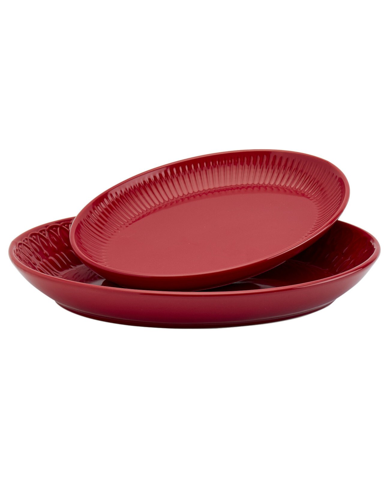 Набор из 2 красных овальных тарелок Dolly Parton