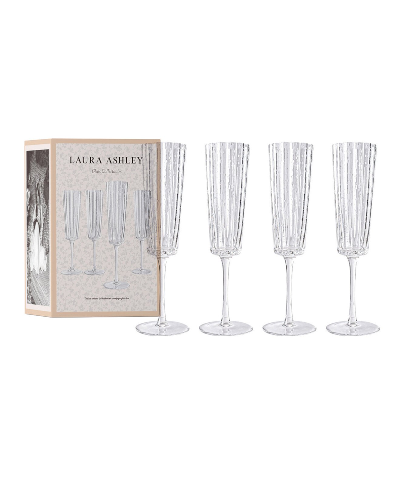 Бокалы для шампанского 7,2 унции, набор из 4 шт. Laura Ashley