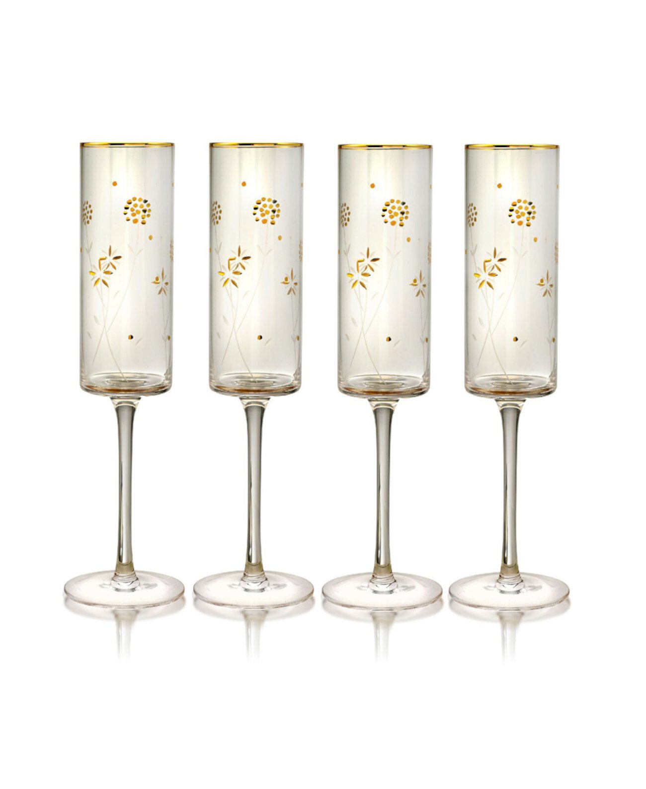 Бокалы для шампанского Plum Blossom, 8 унций, набор из 4 шт. Qualia Glass