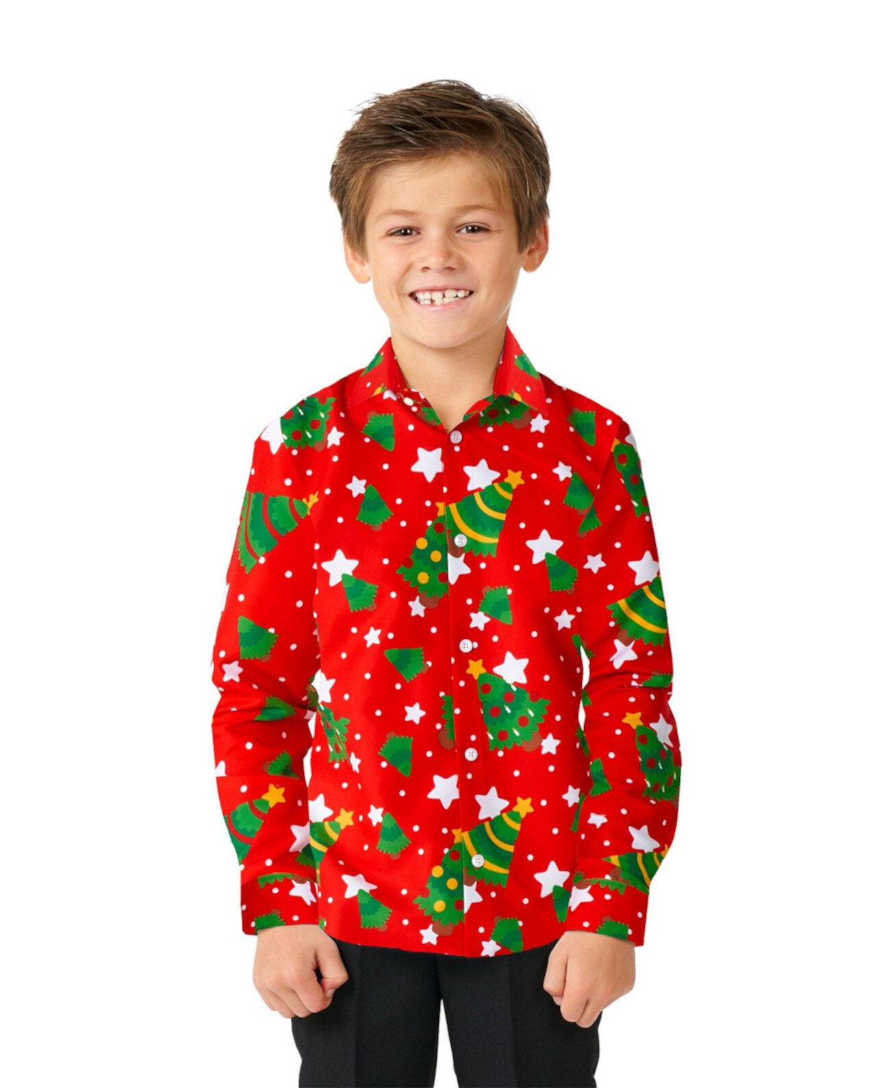 Футболка для мальчиков Suitmeister Big Boys Christmas Trees Stars Long Sleeves Shirt Suitmeister