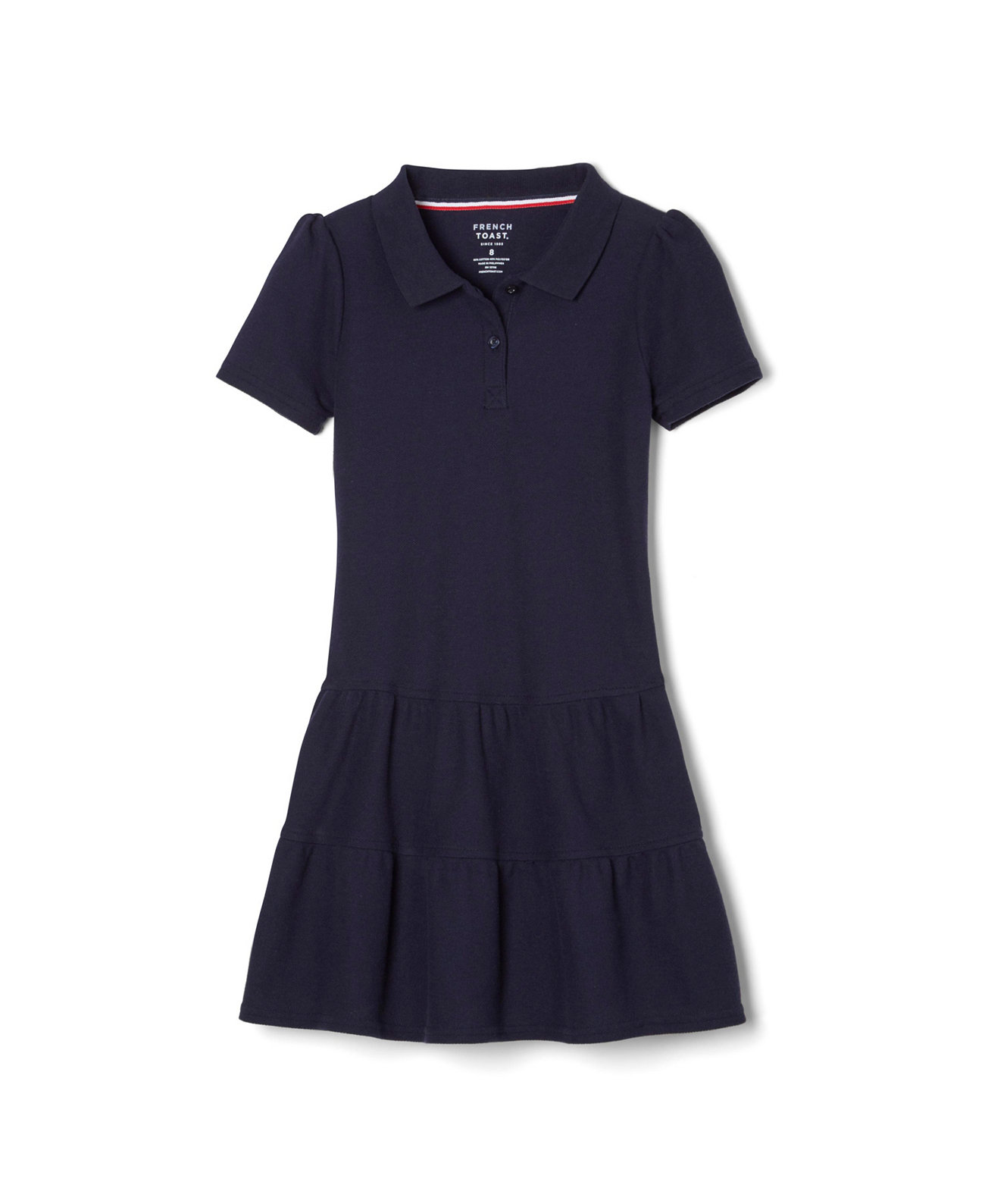 Сарафан French Toast для девочек Toddler Girls Short Sleeve Ruffle Pique Polo Dress French Toast