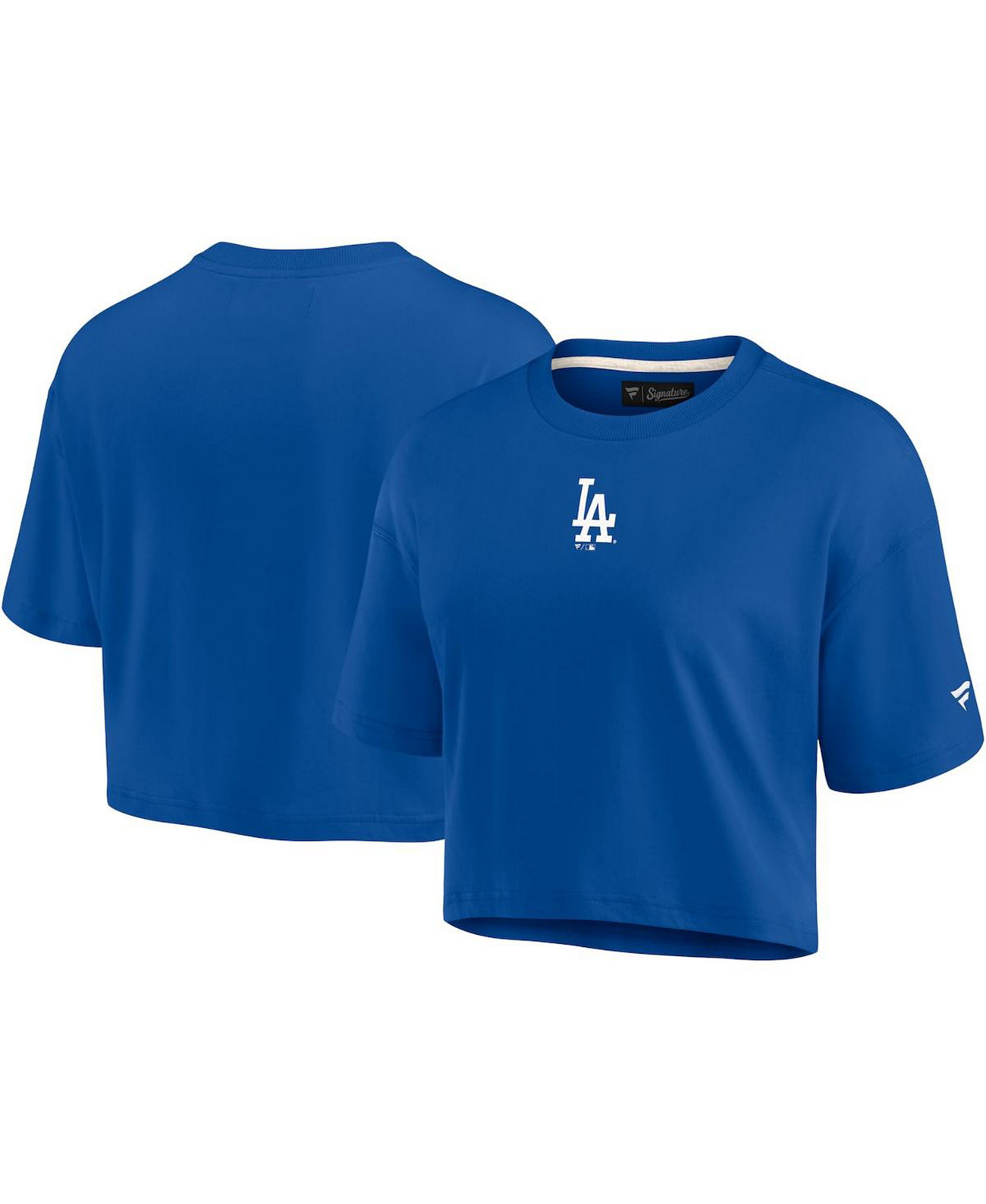 Женская супермягкая укороченная футболка Royal Los Angeles Dodgers с короткими рукавами Fanatics Signature