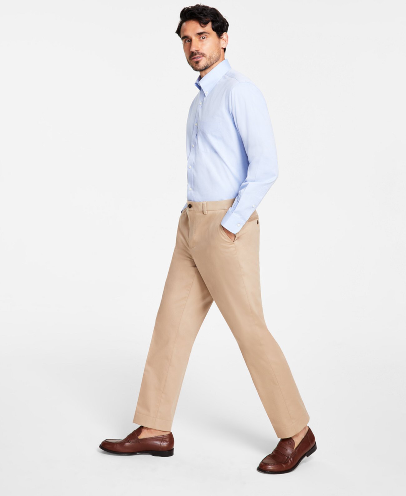 Мужские брюки чинос из эластичного хлопка классического кроя Brooks Brothers