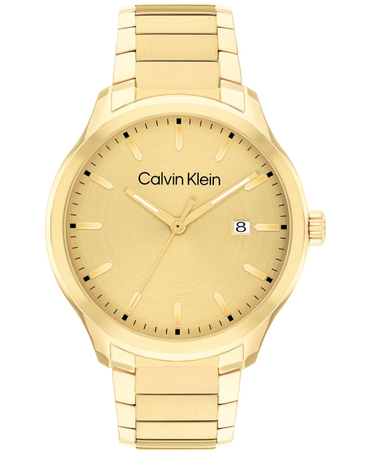 Мужские кварцевые часы 3H с золотым браслетом из нержавеющей стали 43 мм Calvin Klein