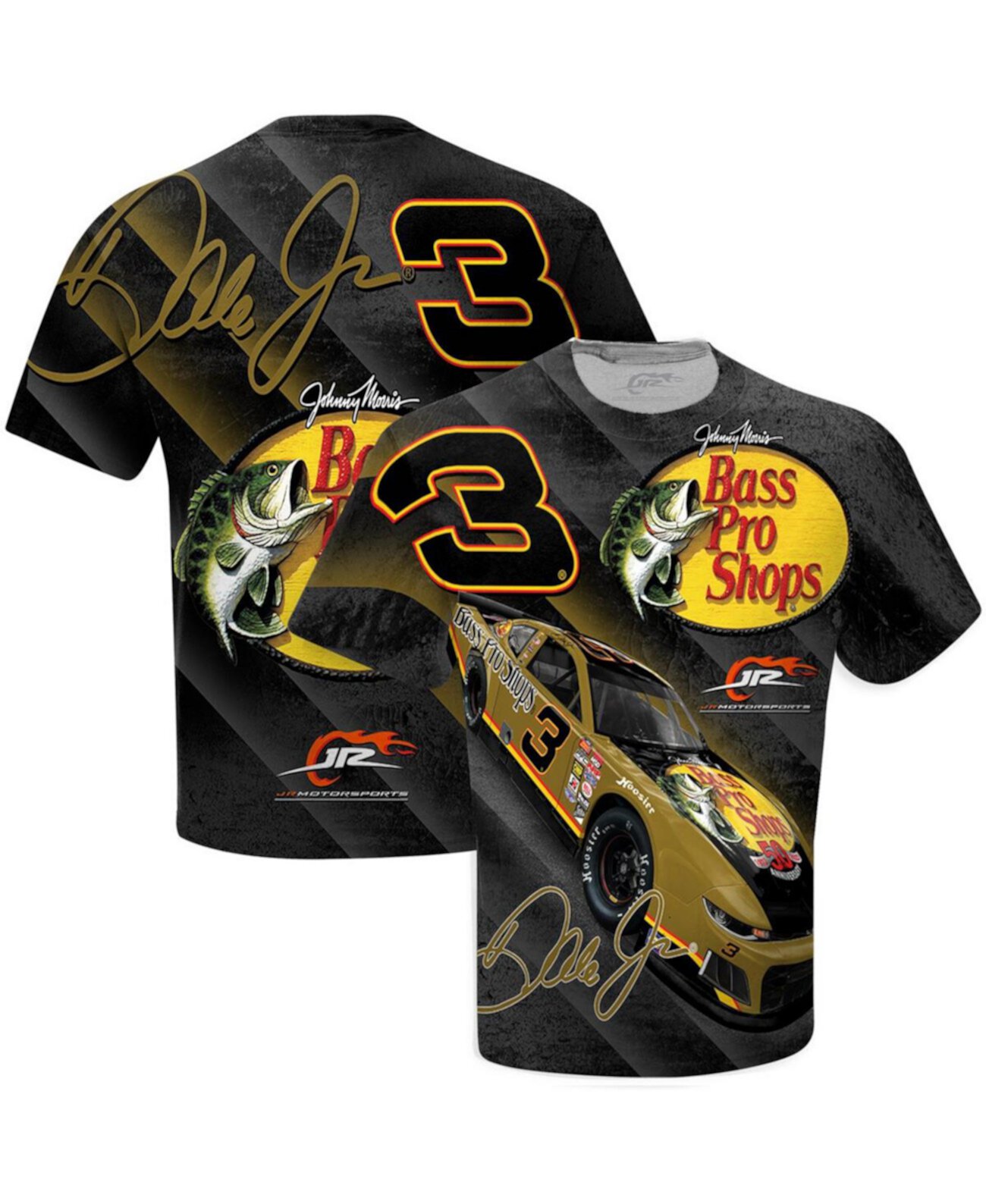 Мужская черная футболка с принтом Dale Earnhardt Jr. Bass Pro Shops Total JR Motorsports Official Team Apparel