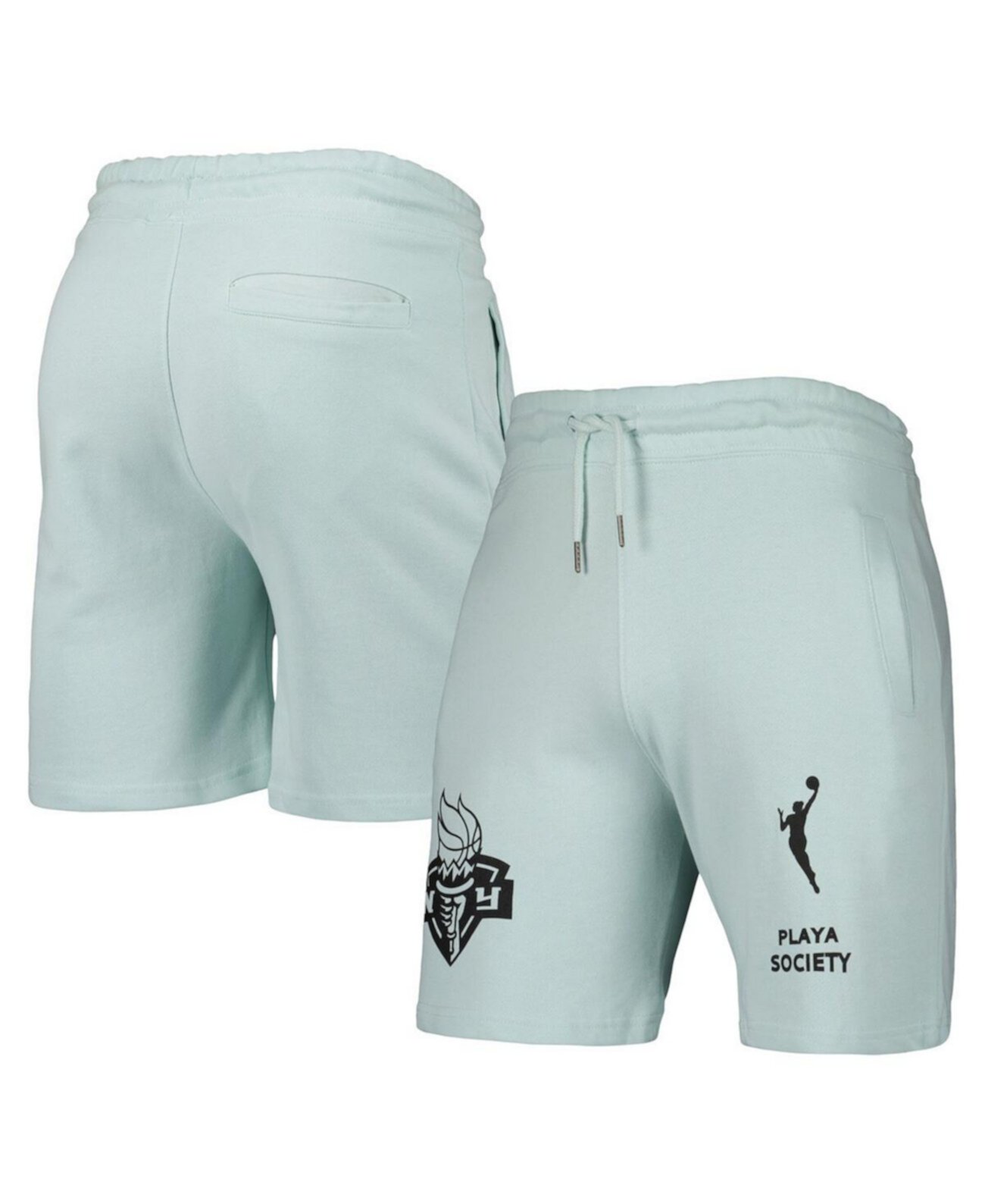 Мужские и женские шорты цвета морской пены New York Liberty Legacy с логотипом Playa Society