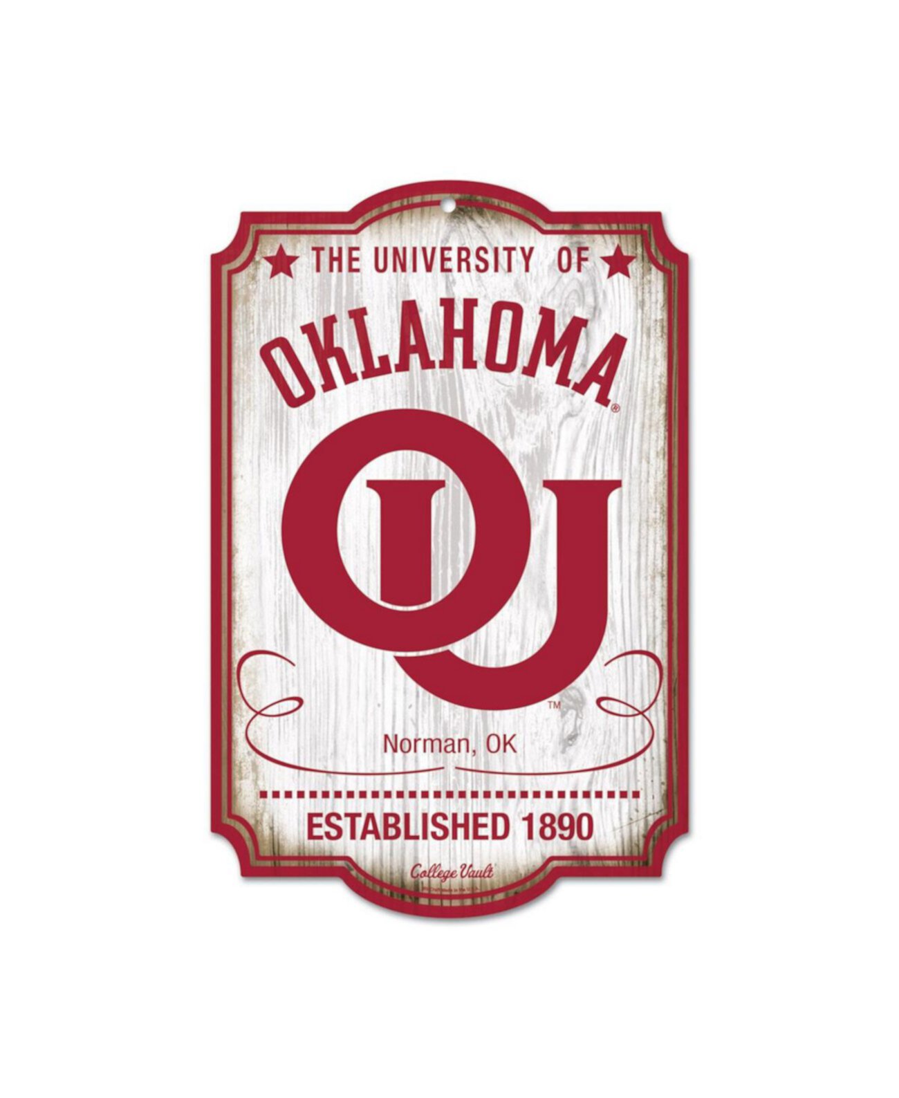 Винтажная деревянная вывеска Oklahoma Sooners 28 см x 43 см, 100% дерево Wincraft