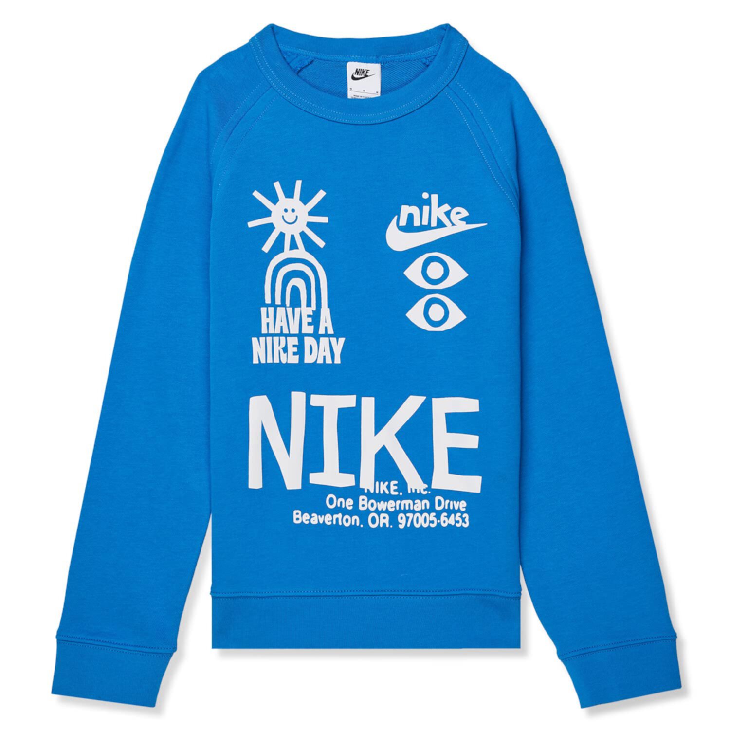 Футболка с длинным рукавом Nike Kids NSW HBR из французского флиса с графикой и стандартным кроем Nike Kids