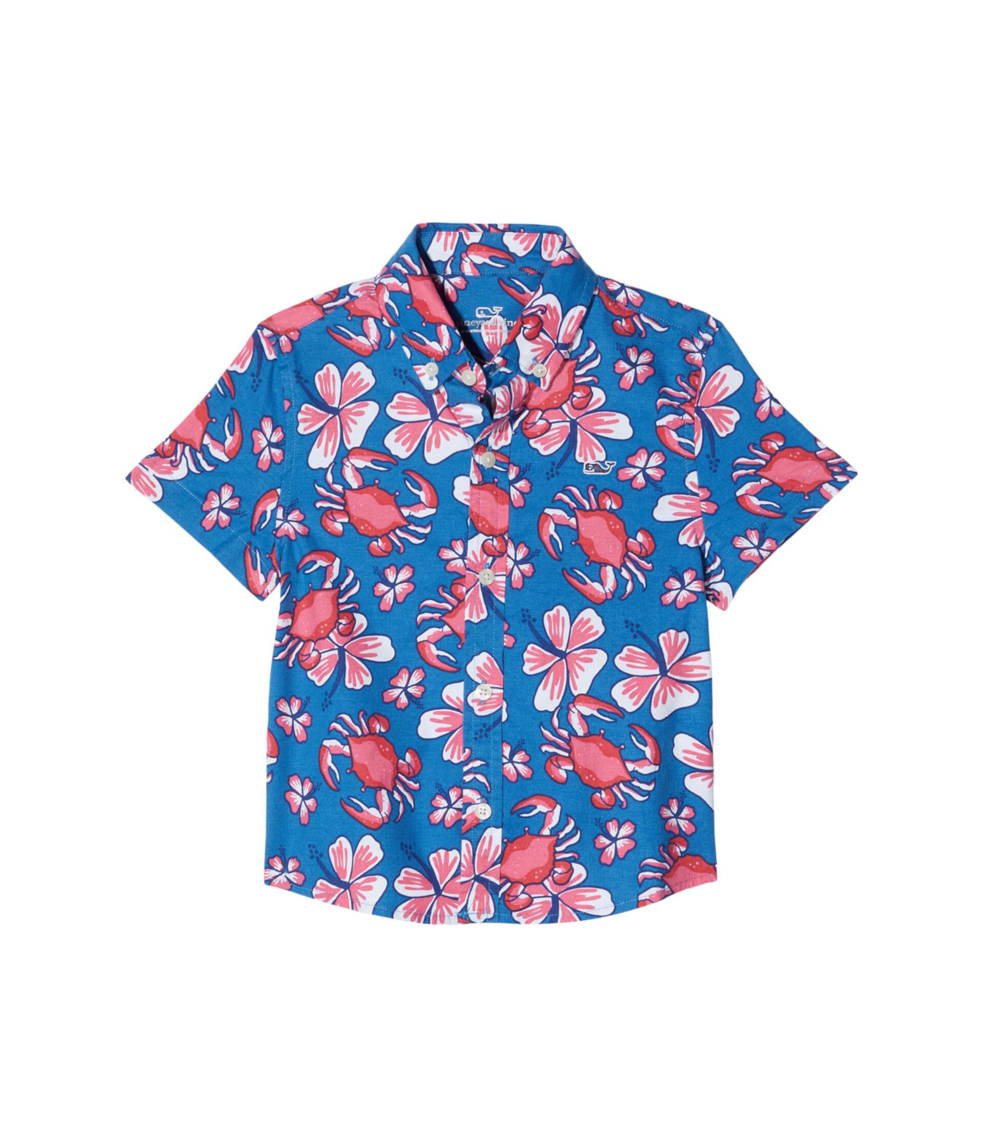 Винтажная рубашка с короткими рукавами Chappy Crab (для малышей/маленьких детей/больших детей) Vineyard Vines Kids