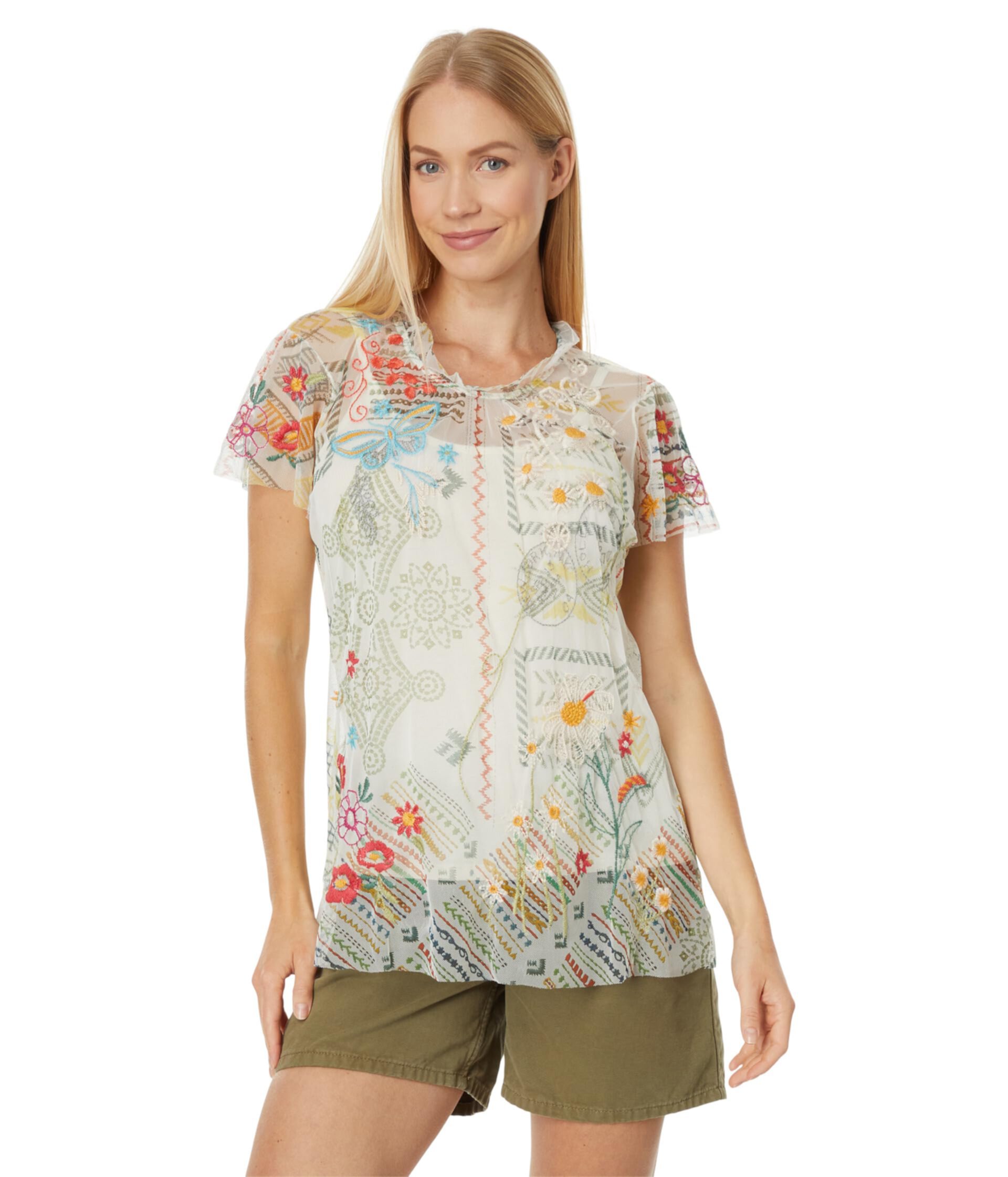 Merida Mesh Slip Blouse Johnny Was