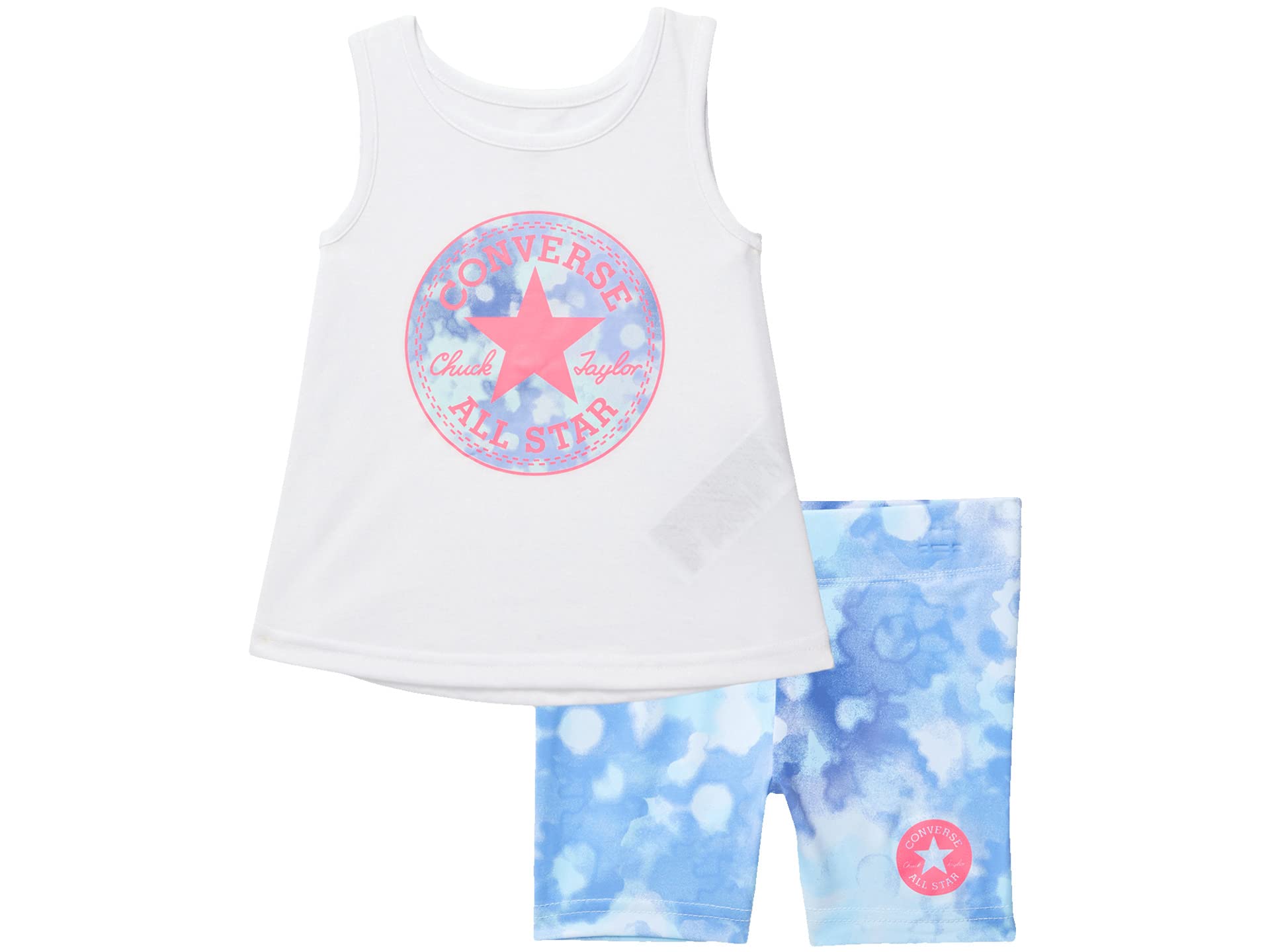 Floral Chuck Patch T-Shirt and Bike Shorts Set (Toddler) Converse Kids