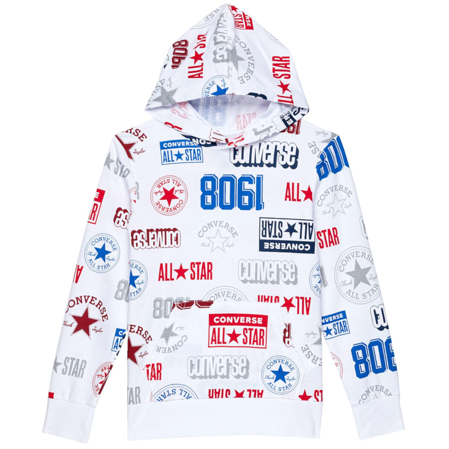 Logo All Over Print Fit Pullover (Big Kids) Converse Kids