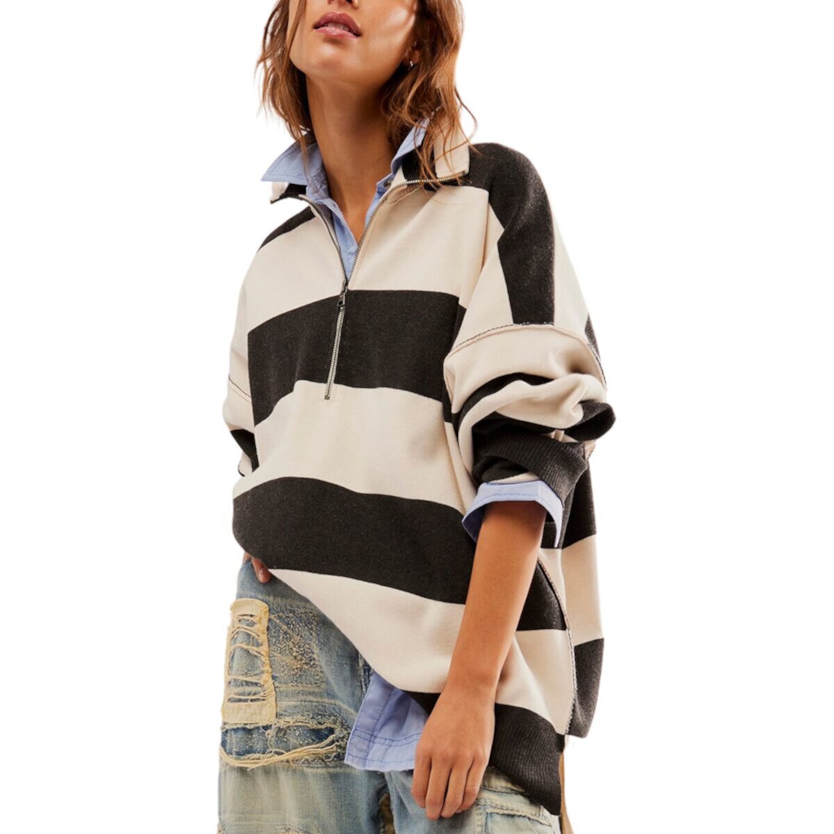 Женский Пуловер Free People Coastal Stripe Free People