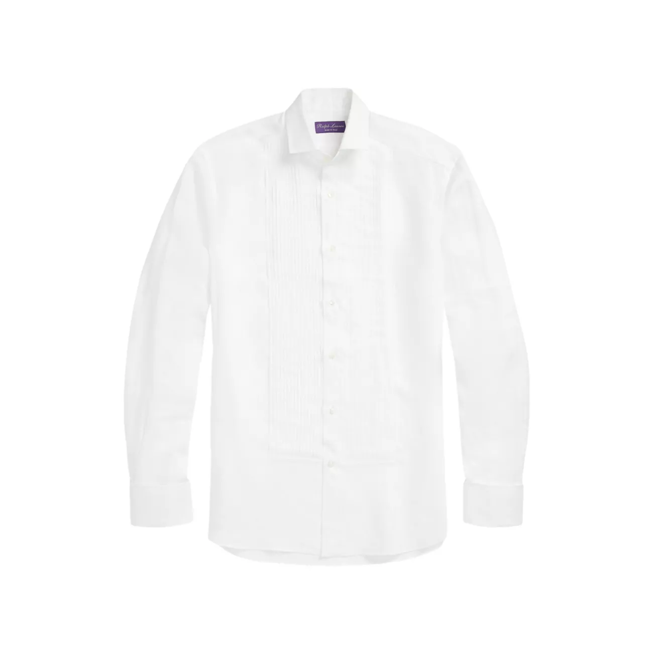 Рубашка из льняного смокинга со складками Ralph Lauren