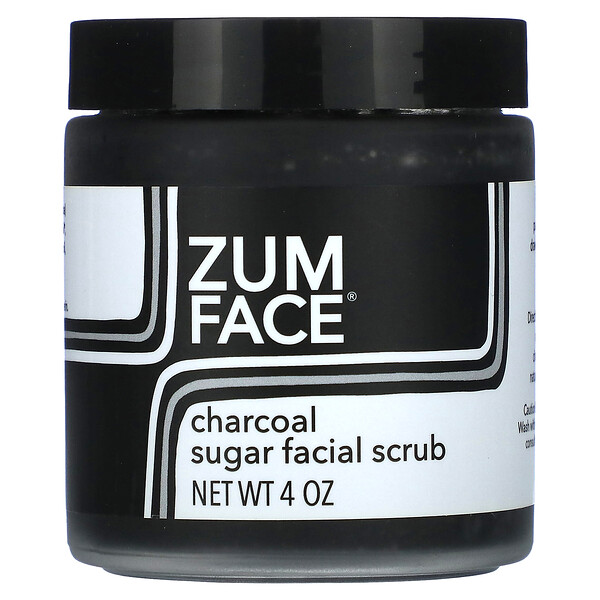 Zum Face, Сахарный скраб для лица, уголь, 4 унции ZUM