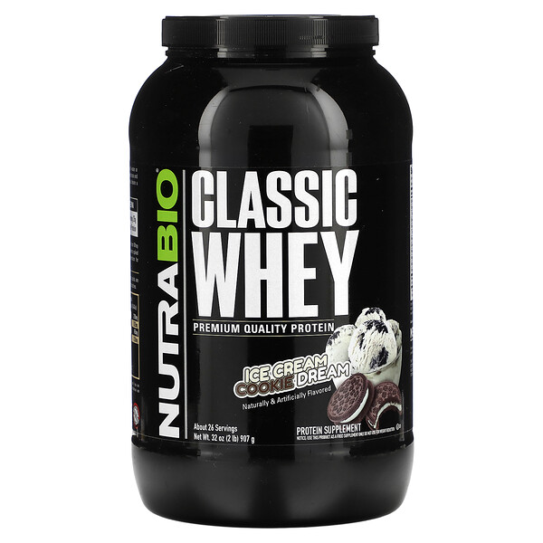 Classic Whey Protein, Ice Cream (Крем) Cookie Dream, 2 lbs  (907 g) NutraBio