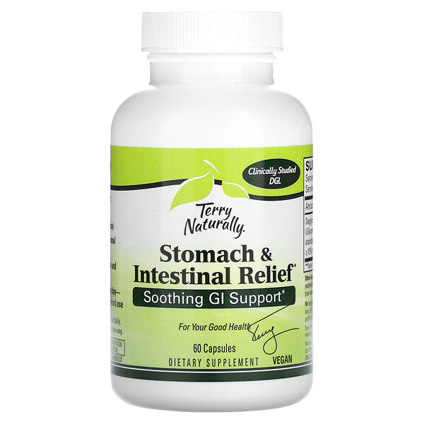 Stomach & Intestinal Relief, Soothing GI Support, 60 Capsules Terry Naturally