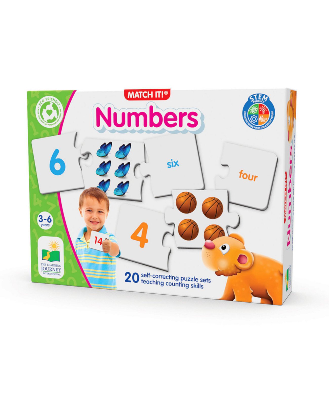 Match It Numbers - набор из 20 самокорректирующихся головоломок для подсчета чисел The Learning Journey