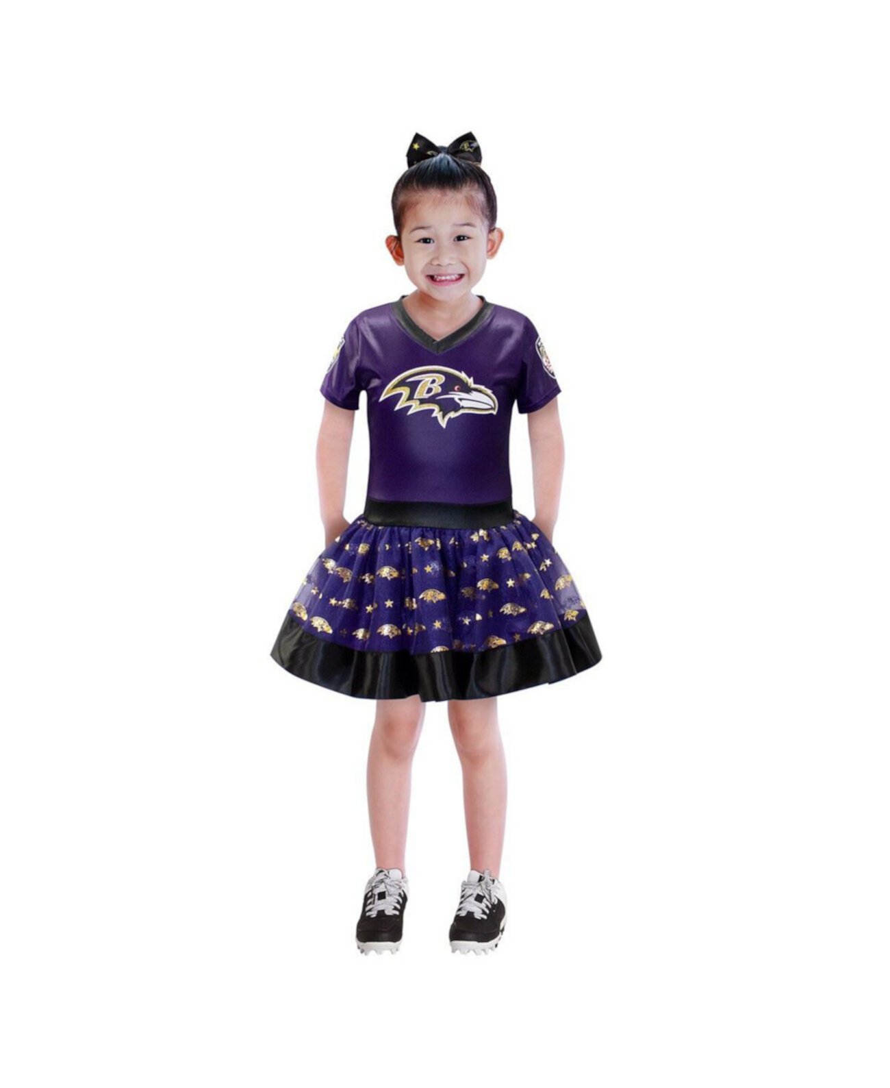 Фиолетовый костюм-пачка Baltimore Ravens для больших девочек с V-образным вырезом и задней дверью Game Day Jerry Leigh