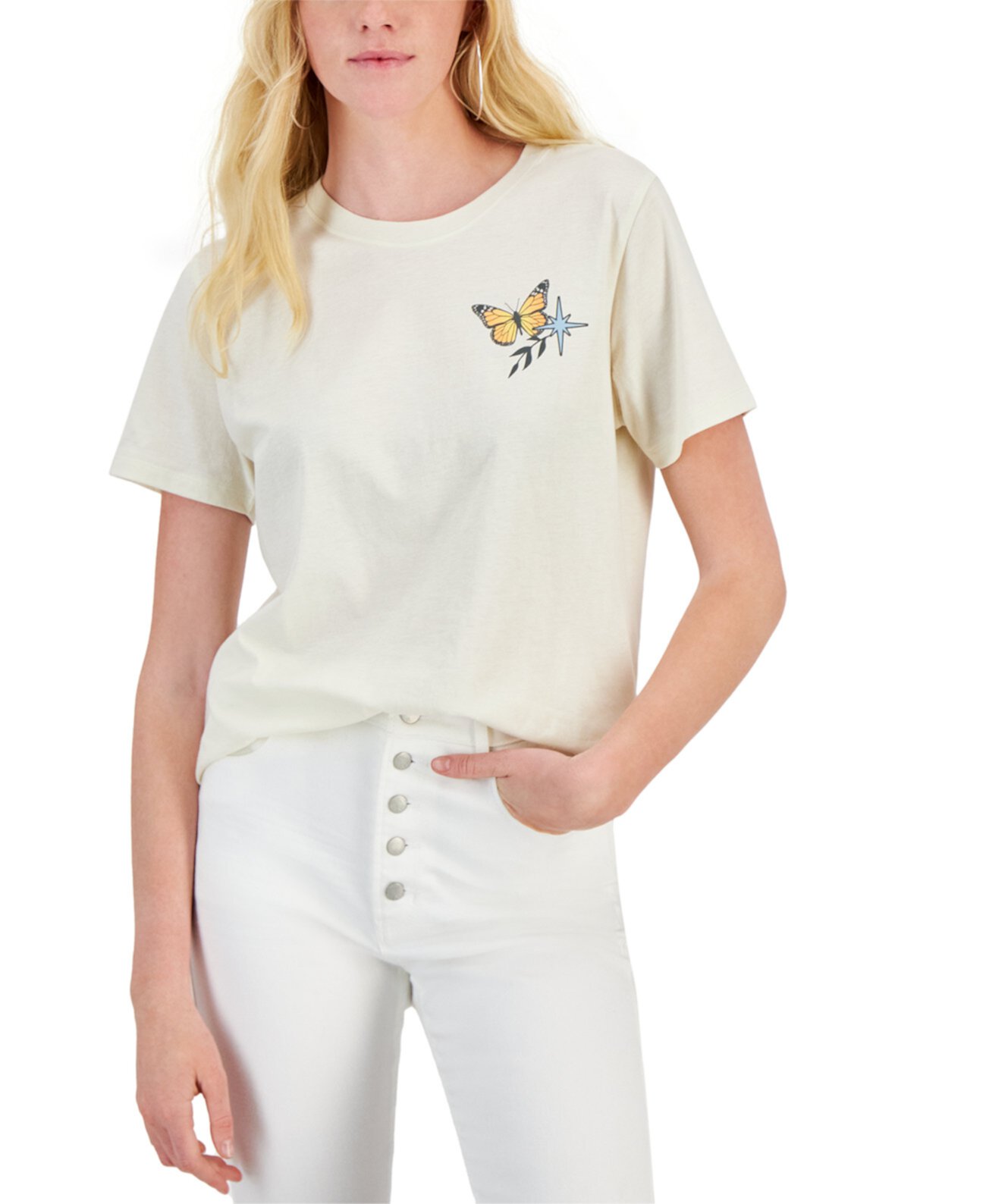 Футболка Rebellious One Для девочек Juniors' Butterfly Graphic Short-Sleeve T-Shirt Rebellious One