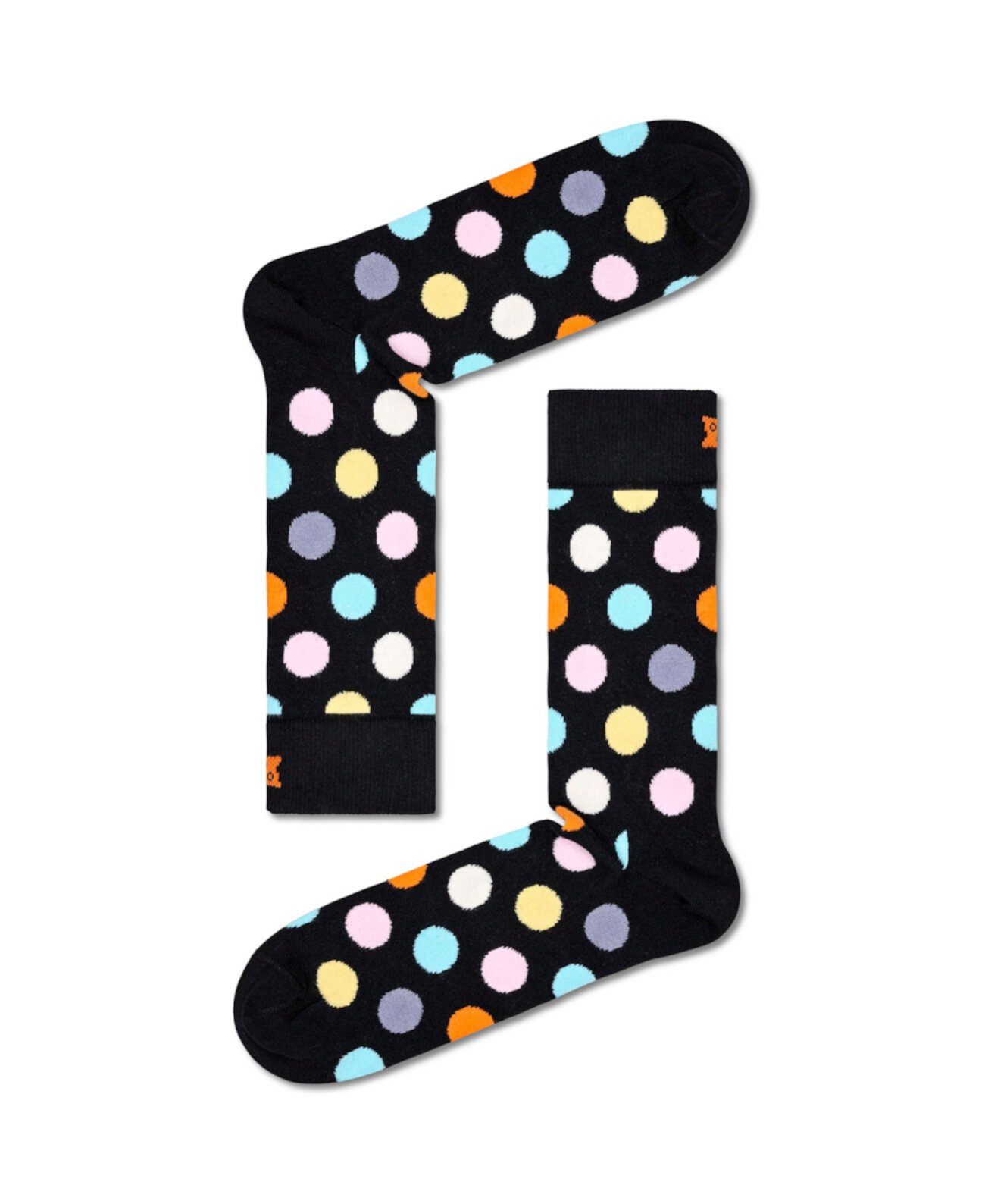 Классические носки в крупный горох, 2 пары из гребенного хлопка Happy Socks