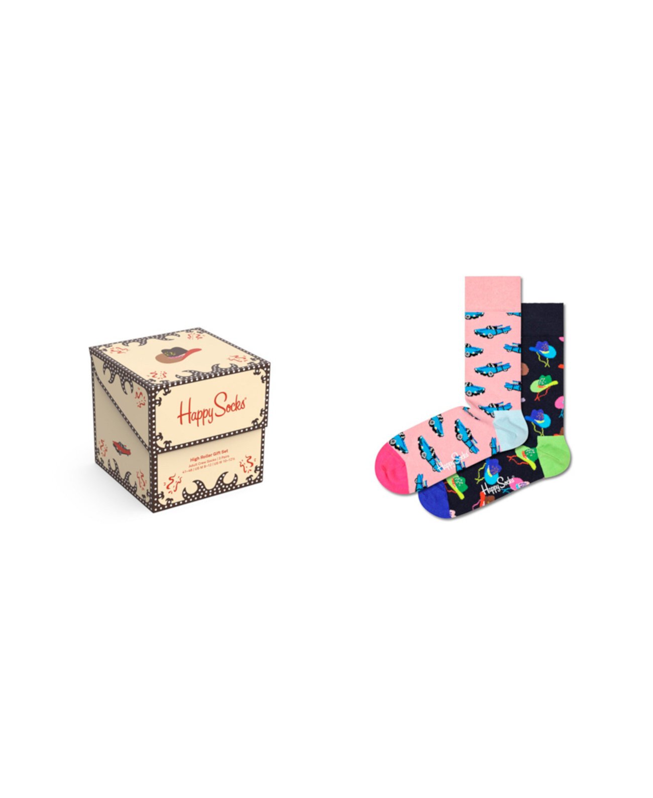 Набор носков Happy Socks из 2 пар Men's High Roller с подарочной упаковкой Happy Socks