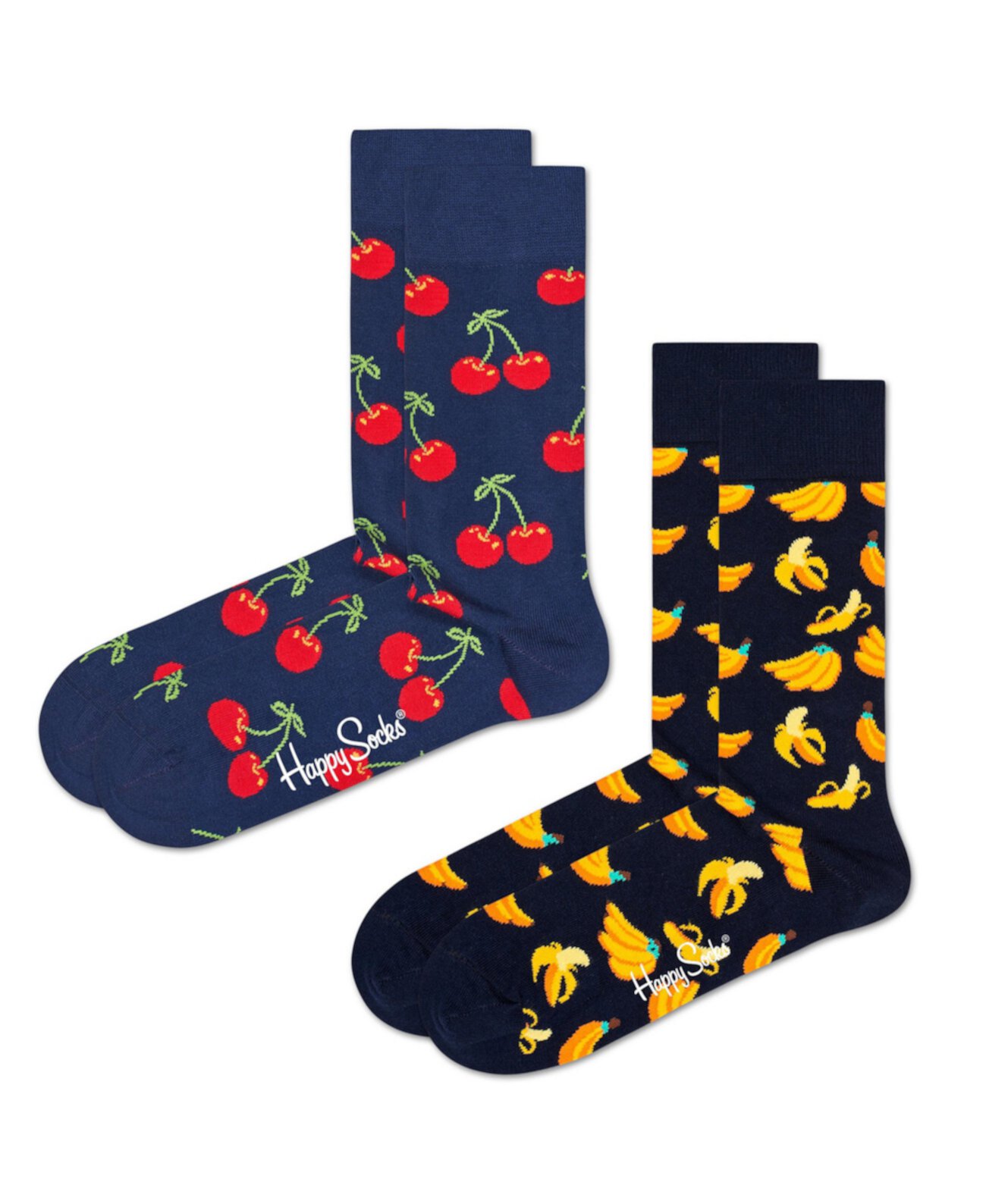 Носки Happy Socks вишневого цвета, классические, хлопок, набор из 2 пар Happy Socks