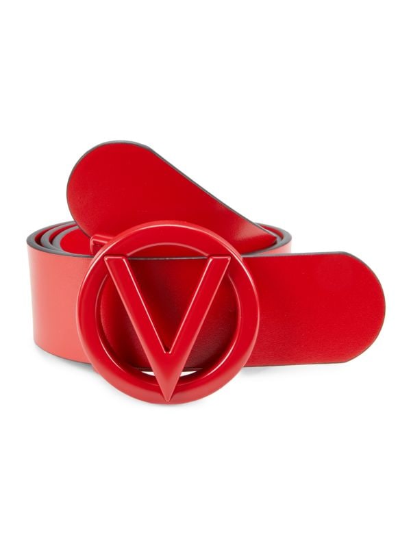 Кожаный ремень с логотипом Valentino By Mario Valentino