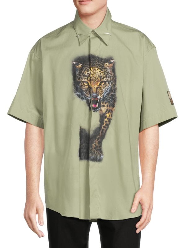 Рубашка с заниженной линией плеч с рисунком Roberto Cavalli