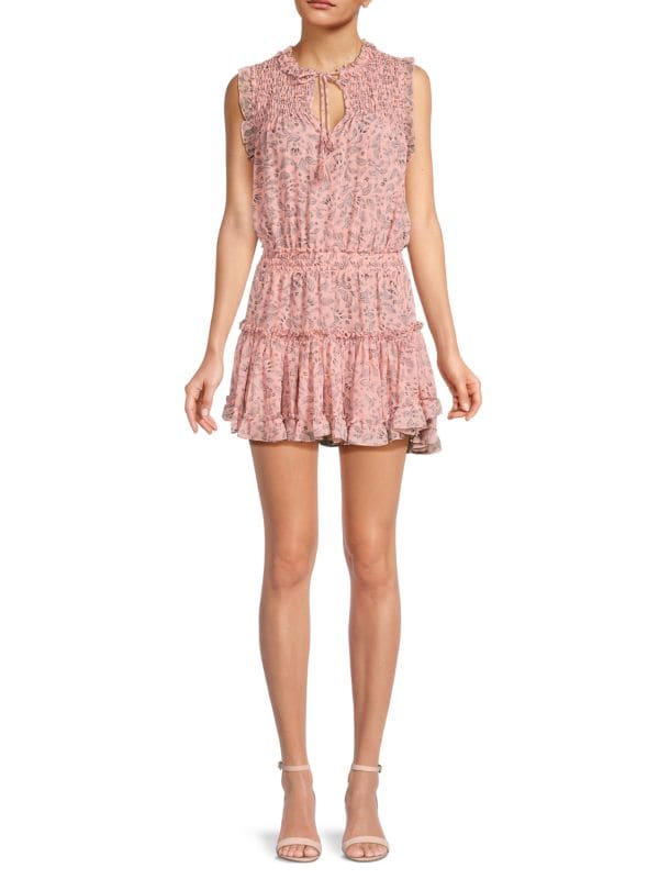 Блузонное мини-платье Aila с принтом пейсли MISA LOS ANGELES