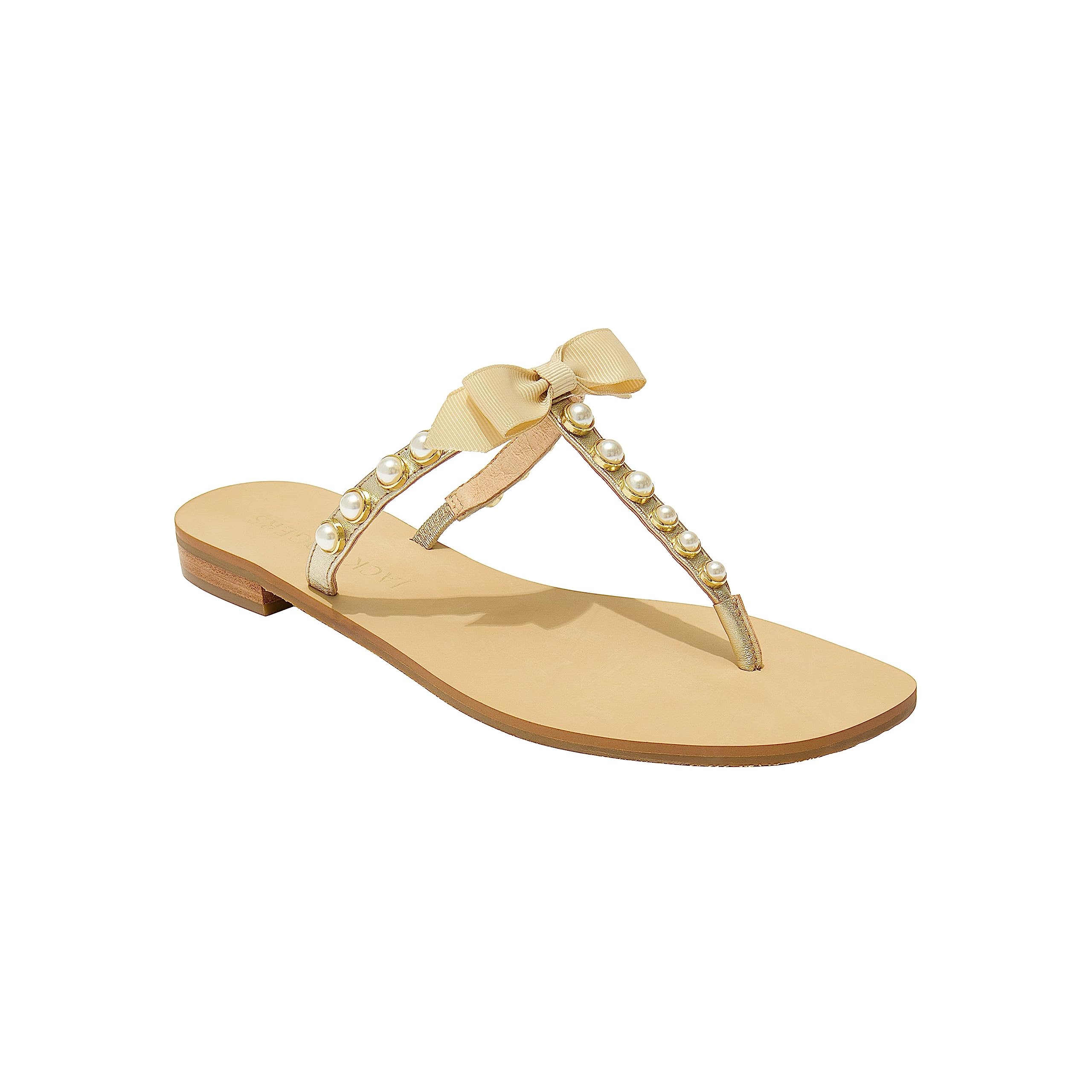 Сандалии Sand Piper Bow Pearl от Jack Rogers с кожаным верхом и открытым носком Jack Rogers