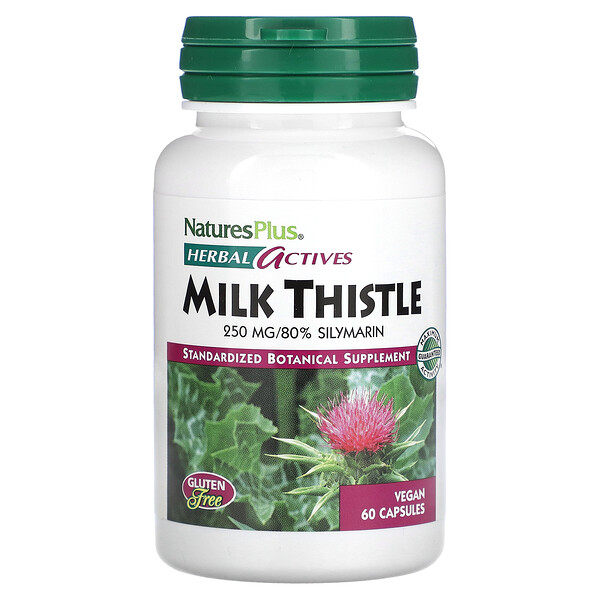 Herbal Actives, Milk Thistle, 250 mg, 60 Vegan Capsules NaturesPlus