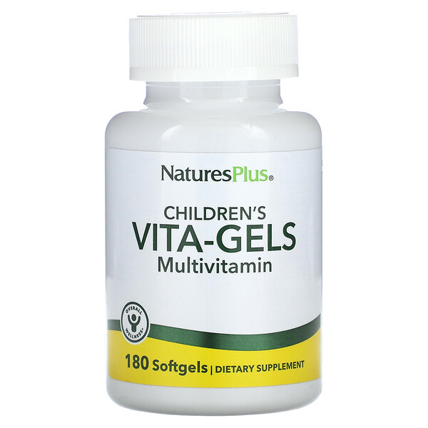 Детские мультивитамины Vita-Gels, апельсин, 180 мягких таблеток NaturesPlus