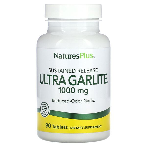 Sustained Release Ultra Garlite, 1,000 mg, 90 Tablets (Таблетки) NaturesPlus