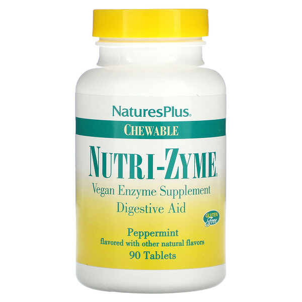 Жевательные Nutri-Zyme, перечная мята, 90 таблеток NaturesPlus