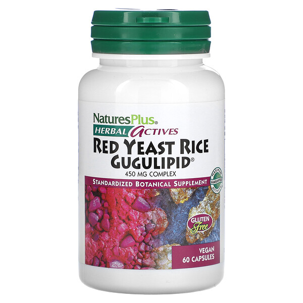 Herbal Actives, Red Yeast Rice Gugulipid, 450 mg, 60 Vegan Capsules NaturesPlus