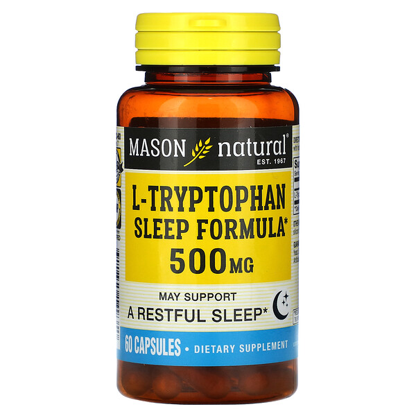 L-Триптофан Сон Формула - 500 мг - 60 капсул - Mason Natural Mason Natural
