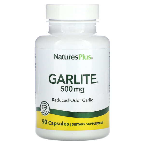 Garline 500 мг с уменьшенным запахом для поддержки сердца, 90 капсул NaturesPlus