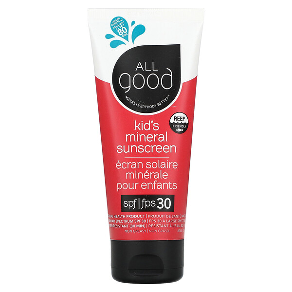 Kid's Mineral Sunscreen, SPF 30, 3 fl oz (89 ml) All Good Products