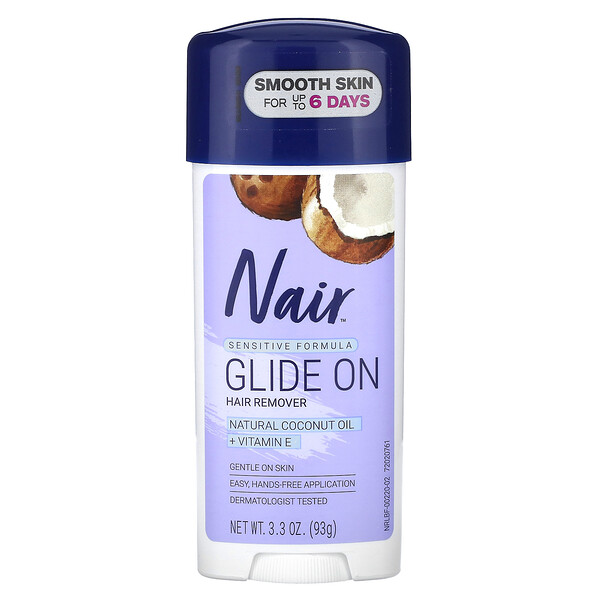 Средство для удаления волос, Glide On, чувствительная формула, 3,3 унции (93 г) Nair
