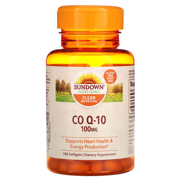 Co Q-10, 100 мг, 100 мягких таблеток Sundown Naturals