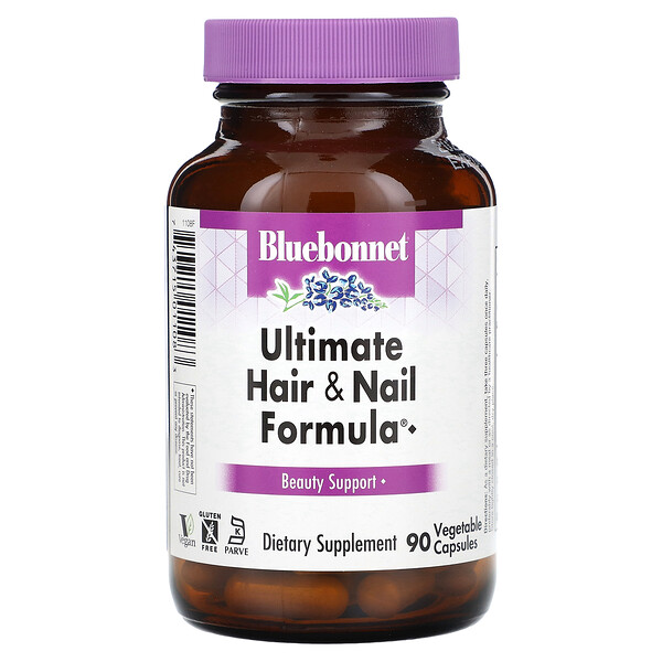 Ultimate Hair & Nail Formula, 90 растительных капсул Bluebonnet Nutrition