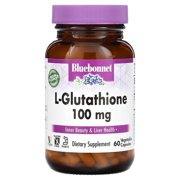 L-Глутатион - 100 мг - 60 растительных капсул - Bluebonnet Nutrition Bluebonnet Nutrition