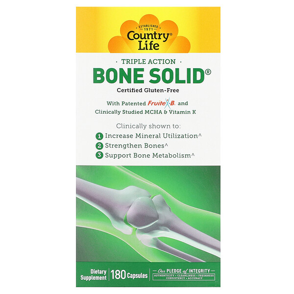 Triple Action Bone Solid - 180 капсул - Country Life Country Life