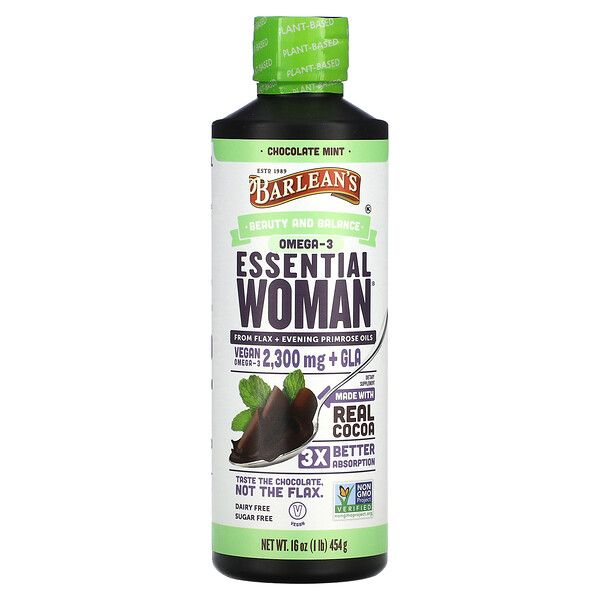 Omega-3 Essential Woman, шоколадно-мятный, 16 унций (454 г) Barlean's